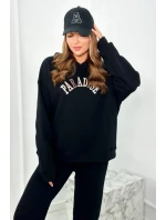 Bavlněná souprava s vyšívaným nápisem Paradise černý