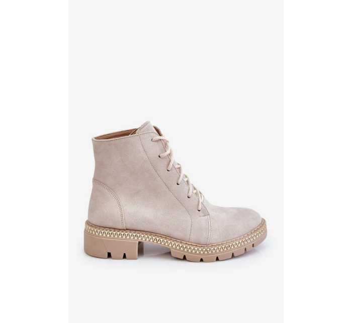 Flat Boots Lewski Shoes model 21607535 Světle béžová - Boto