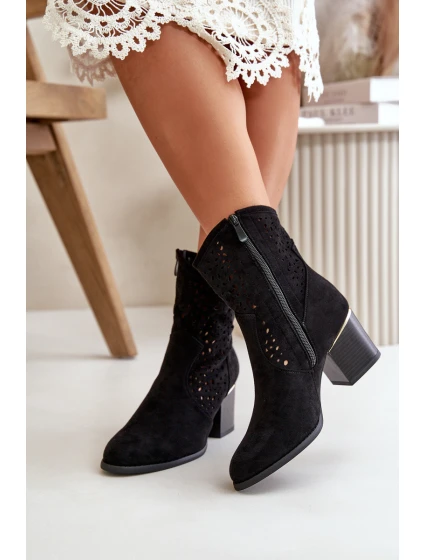 kotníčkové boty na podpatku z se na zip černé model 21667313 - Boto kotníčkové boty na podpatku z se na zip černé model 21667313 - Boto