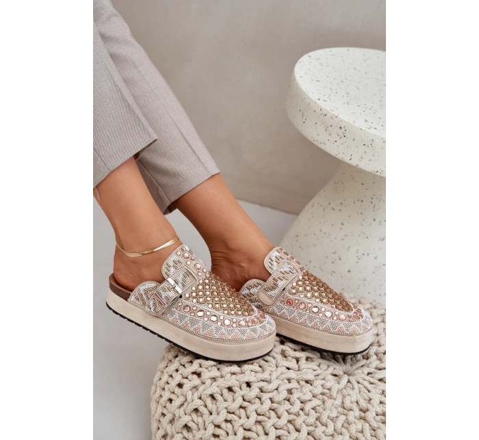 Zdobené Klapky Na Platformě Béžové model 21684886 - Boto