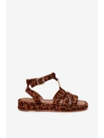 Dámské sandály na platformě se zlatým detailem model 21699026 - Boto