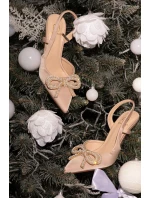 Lodičky s mašlí a patou Béžové model 21787011 - Boto Lodičky s mašlí a patou Béžové model 21787011 - Boto