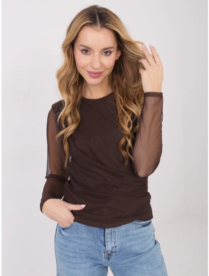 Bluzka IT BZ model 21886107 ciemny brązowy - FPrice Bluzka IT BZ model 21886107 ciemny brązowy - FPrice