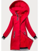 Tmavě červená dlouhá dámská rozepínací mikina model 21073842 - LHD