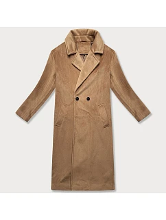 Dámský oversize kabát ve velbloudí barvě pro přechodné období model 21248421 - J.STYLE