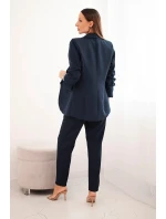 Elegantní souprava saka a kalhot námořnictvo