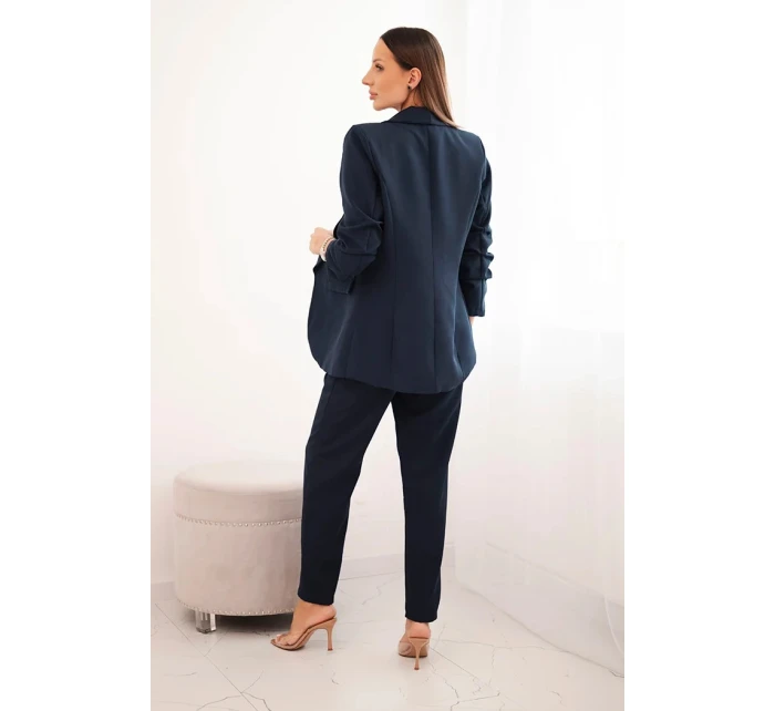 Elegantní souprava saka a kalhot námořnictvo