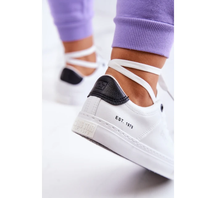 Kožené tenisky Big Star JJ274211 bílé a Černá