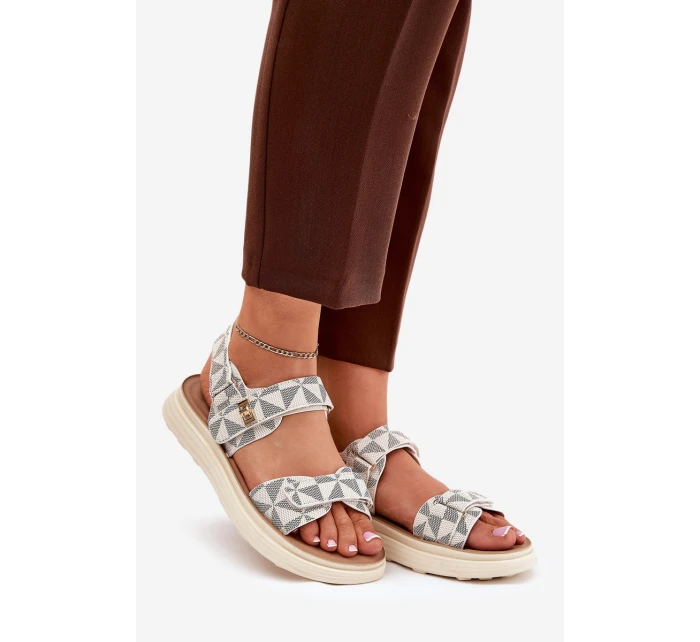 Dámské Sandały Z Materiálu Na Platformě Béžové Leriot Dámské Sandały Z Materiálu Na Platformě Béžové Leriot