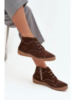 Kožené dámské polobotky s prošitím na zip Artiker 57C2117 hnědé