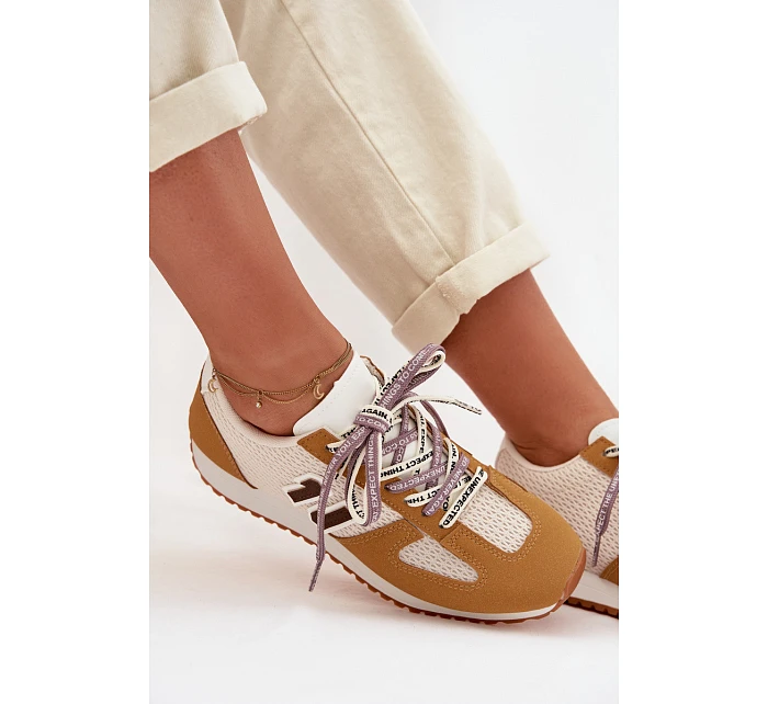 Dámské Tenisky s Ozdobným Šněrováním Žluté model 22039808 - Boto