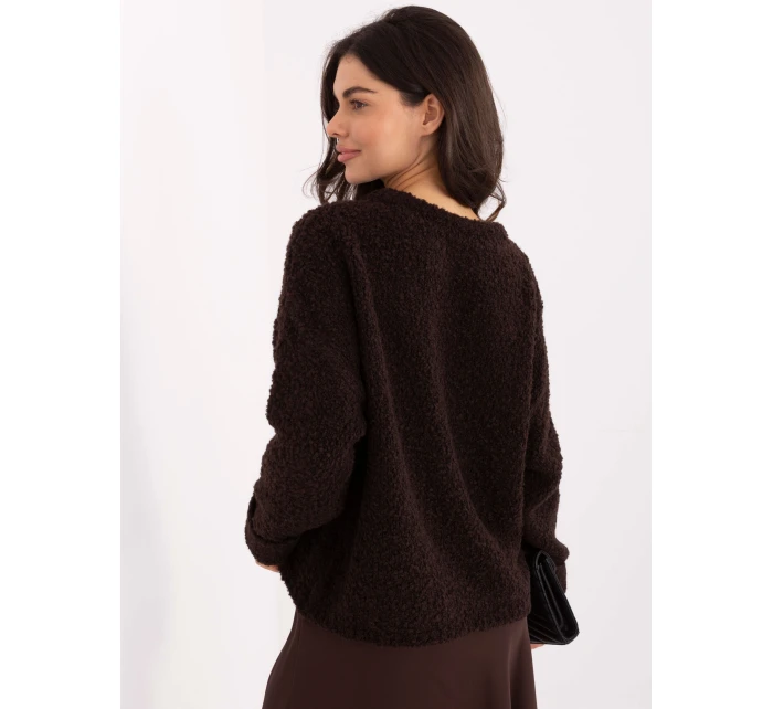 Sweter MI SW model 21749815 ciemny brązowy - FPrice Sweter MI SW model 21749815 ciemny brązowy - FPrice