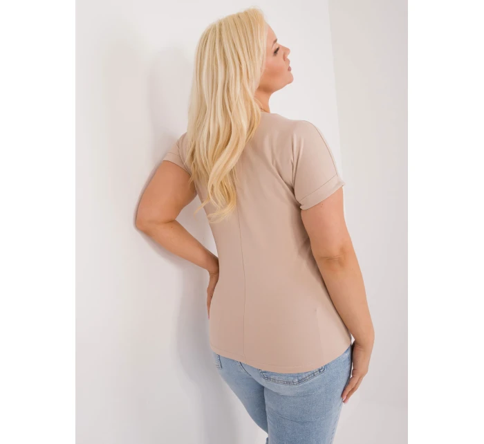 T shirt RV TS model 19920604 beżowy - FPrice