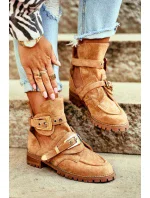 Dámské Kotníkové Boty Lu Boo Semišové s vykrojením Camel Rock Girl Dámské Kotníkové Boty Lu Boo Semišové s vykrojením Camel Rock Girl
