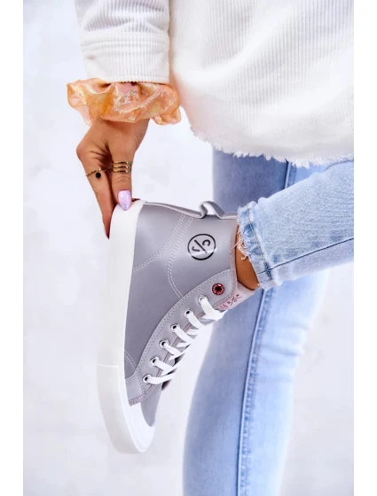 Dámské vysoké tenisky Cross Jeans JJ2R4057C šedá Dámské vysoké tenisky Cross Jeans JJ2R4057C šedá