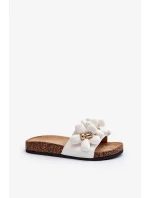 Dámské pantofle s ozdobami, bílá Bunlia