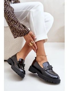 Dámské lakované mokasíny Vinceza černé