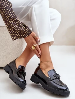 Dámské lakované mokasíny Vinceza černé