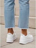 Dámské kožené tenisky ZY1376 bílé - Fashionstreet