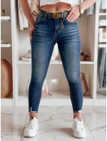 Dámské úzké džínové kalhoty s páskem SKINNYJUP modré FashionStreet UY2223