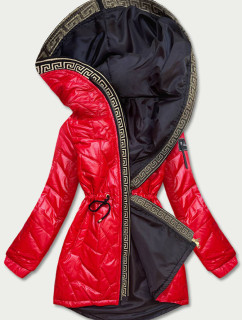 Červená dámská bunda s ozdobným prošíváním model 17556126 - S'WEST