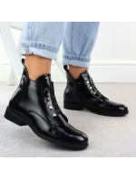 Dámské černé lakované kozačky S.Barski HY52-527 Dámské černé lakované kozačky S.Barski HY52-527