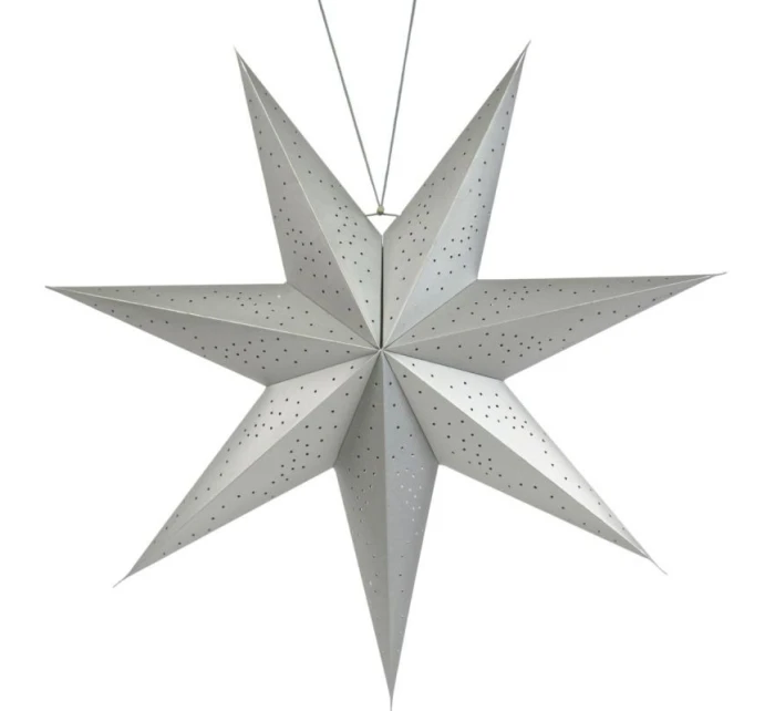 PAPÍROVÉ ZÁVĚSNÉ DEKORATIVNÍ HVĚZDY 75CM stříbrné dětské