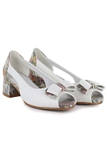 lodičky s otevřenou špičkou a mašlí bílé Potocki model 22099442