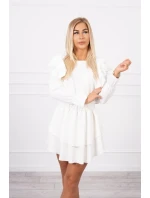 Šaty se svislými volány ecru Šaty se svislými volány ecru