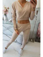 Sada s ozdobnými stuhami béžová