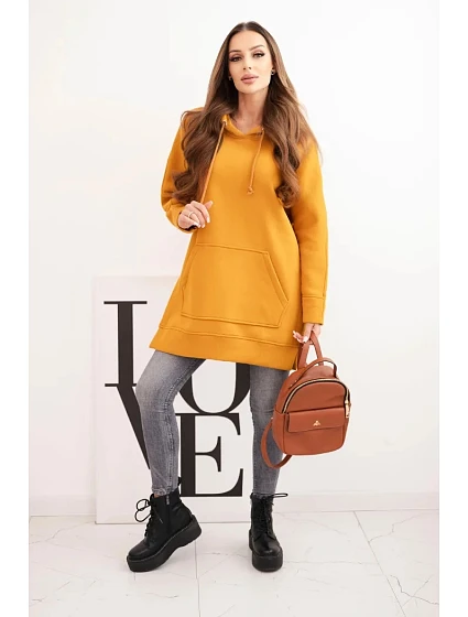 Zateplená mikina s rozparky na bocích model 21470125 - K-Fashion Zateplená mikina s rozparky na bocích model 21470125 - K-Fashion
