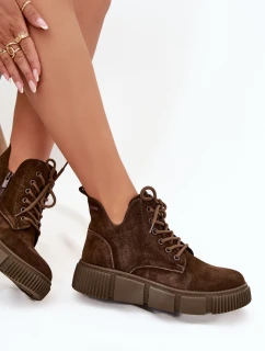 Semišové Nízké Dámské Na Platformě Big Star Hnědé model 21708662 - Big Star Shoes