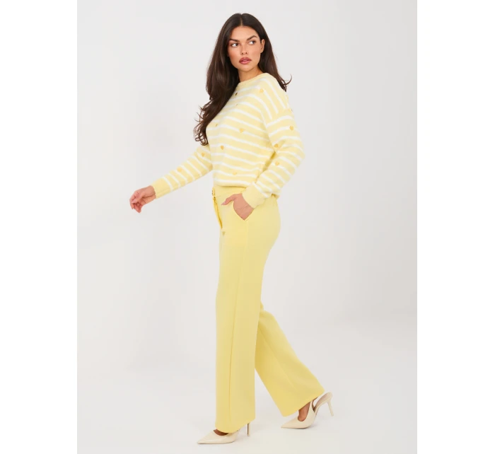 Spodnie IT SP model 21910974 jasny żółty - FPrice Spodnie IT SP model 21910974 jasny żółty - FPrice