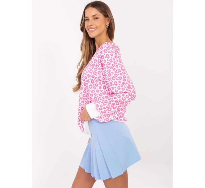 Bluzka MI BZ model 20849236 biało różowy - FPrice Bluzka MI BZ model 20849236 biało różowy - FPrice