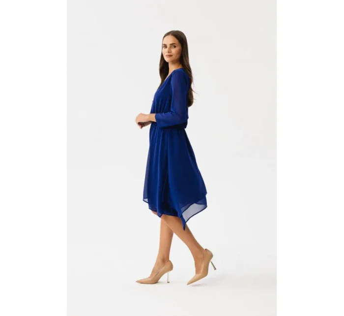 šifonové šaty královská modř model 18882607 - STYLOVE šifonové šaty královská modř model 18882607 - STYLOVE