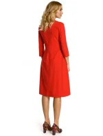 M335 Šaty se skládaným sklady vpředu - červené M335 Šaty se skládaným sklady vpředu - červené