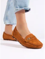 Módní hnědé mokasíny dámské bez podpatku Módní hnědé mokasíny dámské bez podpatku