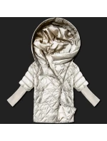 Světle béžová lehká dámská bunda s rukávy model 21061488 - MINORITY Světle béžová lehká dámská bunda s rukávy model 21061488 - MINORITY