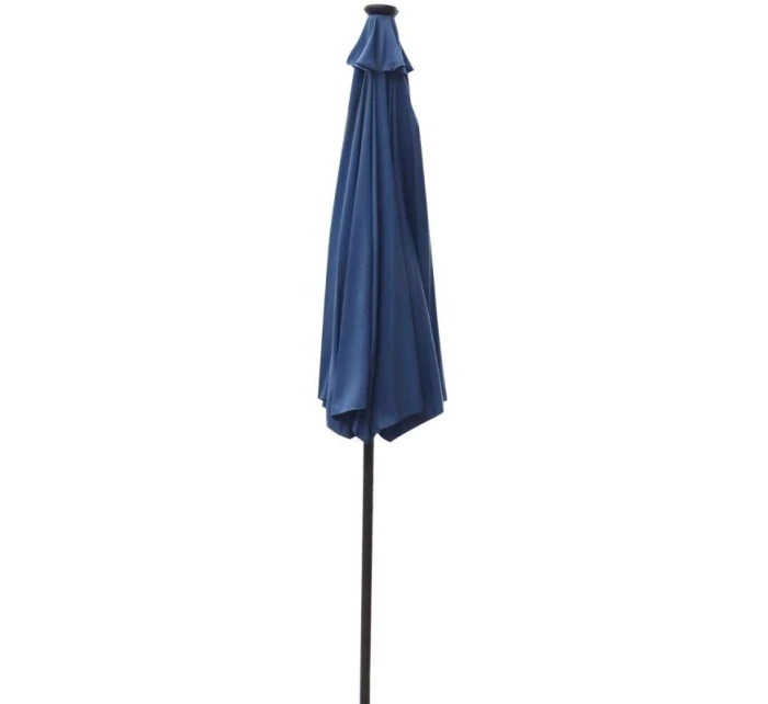 ZAHRADNÍ SLUNEČNÍK S LED OSVĚTLENÍM 300 CM TMAVĚ MODRÝ