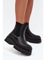 Zateplené dámské boty na platformě černé model 21706677 - Boto