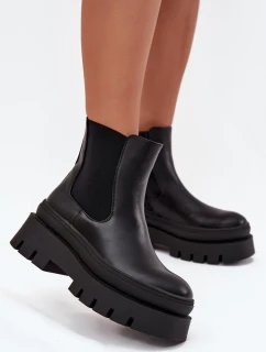Zateplené dámské boty na platformě černé model 21706677 - Boto