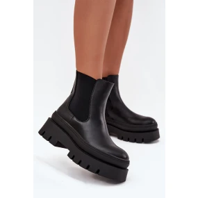 Zateplené dámské boty na platformě černé model 21706677 - Boto Zateplené dámské boty na platformě černé model 21706677 - Boto