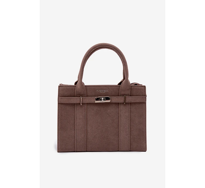 Kufříková kabelka z imitace semiše Tmavě béžová Noressa