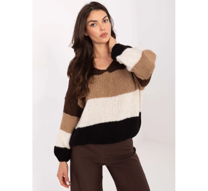 Sweter MI SW model 21365578 brązowy - FPrice Sweter MI SW model 21365578 brązowy - FPrice