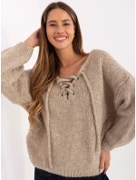 Sweter MI SW model 21421398 beżowy - FPrice Sweter MI SW model 21421398 beżowy - FPrice