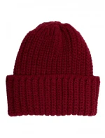 model 21417244 Žebrovaná čepice bordó - Moe