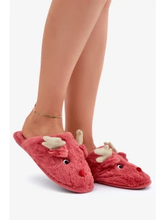 Vánoční pantofle s motivem soba Futrzane korálové Asielle