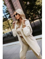 oversize svetr s kapucí a nášivkou béžový model 21382135 - numoco basic