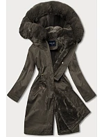 Dámská zimní bunda Teddy khaki (b537-11) Dámská zimní bunda Teddy khaki (b537-11)