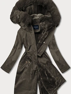Dámská zimní bunda Teddy khaki (b537-11)